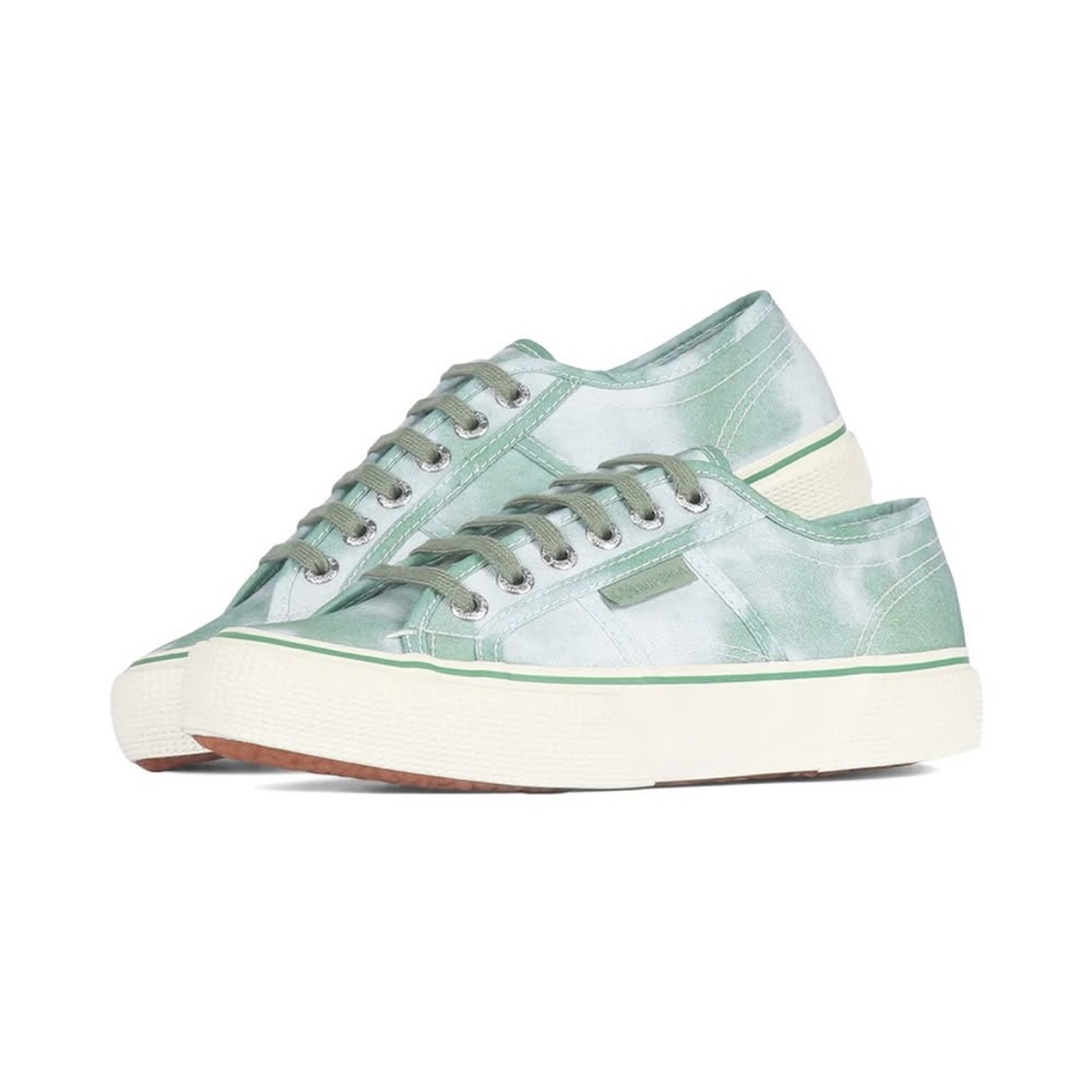 Superga Green & White Canvas Sneakers - 8.5 - “For the Bold” Collection - Artist